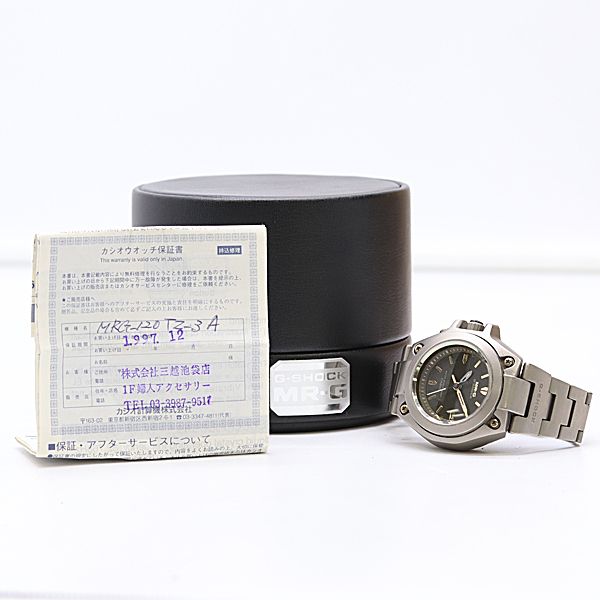 美品 稼働 箱/保付 カシオ G-SHOCK MR-G MRG-120TZ-3A チタン QZ