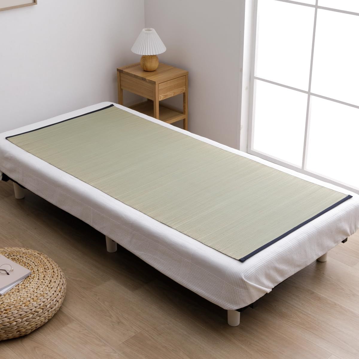 新品 イケヒコ い草シーツ セミダブル 天然い草100％ スマート 約113×180cm ブルー 寝ござ 洗濯不要 調湿 消臭 涼感 夏用 #1123520040901