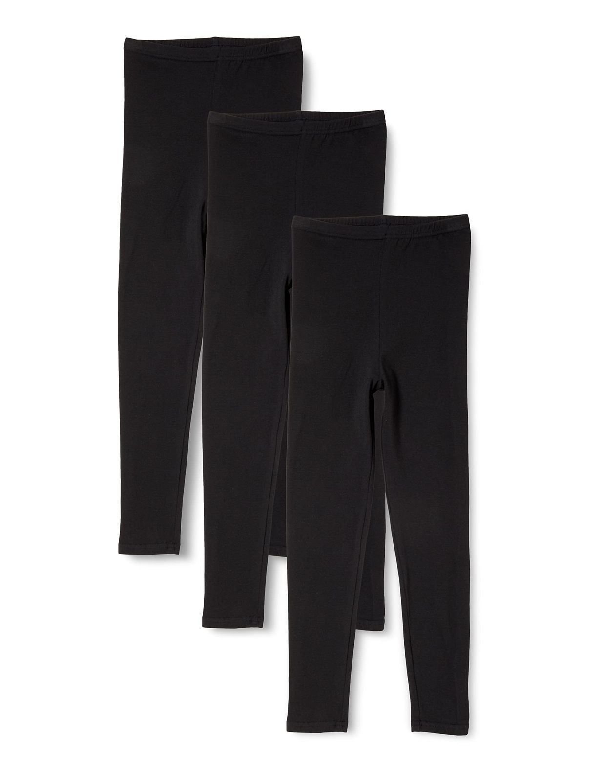 新品 [オカモト] くろぱん 綿混 スパッツ のびのび 10分丈 キッズ スクール 制服 通園 通学 オーバーパンツ 919-901 3枚組 95~105 ブラック(3枚セット)