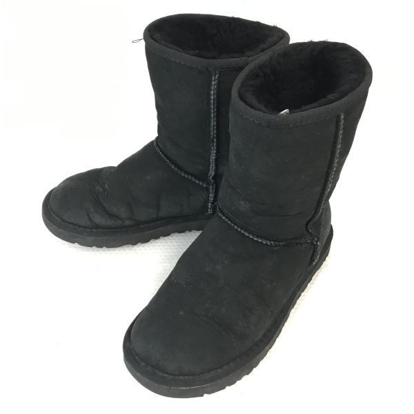 UGG/アグ★5825/暖か/ムートンブーツ【US7/24.0/黒/BLACK】ショート/Shoes◆Q-448