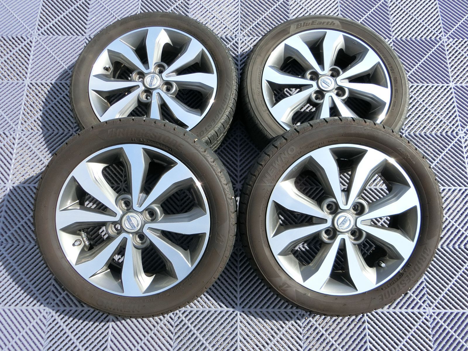 [998] 送料無料 日産純正 15インチ アルミホイール 15×4.5J +46 PCD100 ハブ径 約56mm 4穴 4本セット 165/55R15