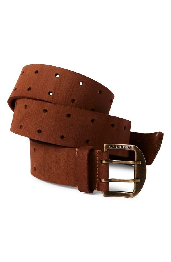 フリーピープル レディース アクセサリー ベルト レザー Free People WTF Double Cross Leather Beltan タン