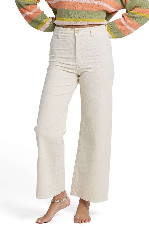 ビラボン レディース ボトムス レギンス ワイドレッグ パンツ Billabong Free Fall Mid Rise Wide Leg Twill Pantsea Salt
