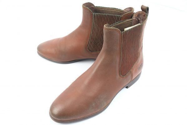 UGG★本革サイドゴアブーツ【24.0/茶】中敷ボア/アグ◆F-24