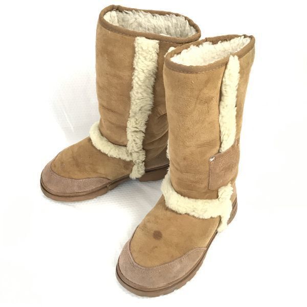 Warmbat Australia★シープスキン/本革/ムートンブーツ【UK W4/22.5-23.0/茶/BROWN】ロング◆WB71-4