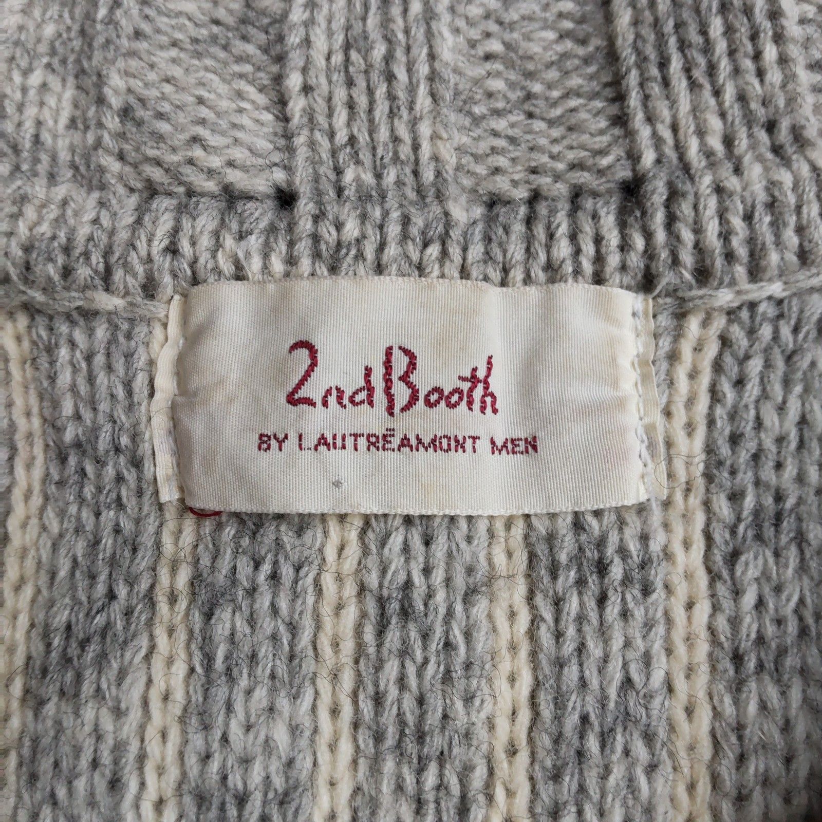 90s/Vintage/日本製☆2nd Booth/LAUTREAMONT MEN☆襟付きカーディガン 