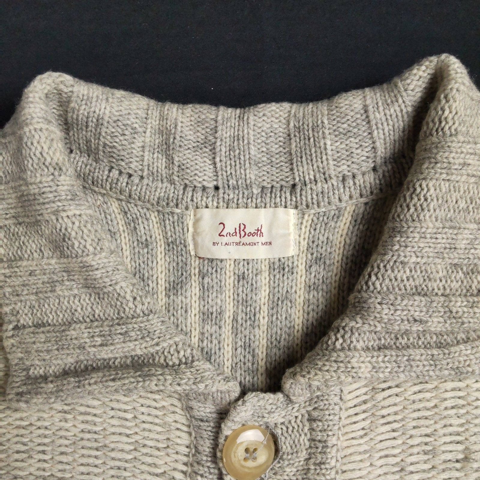 90s/Vintage/日本製☆2nd Booth/LAUTREAMONT MEN☆襟付きカーディガン 