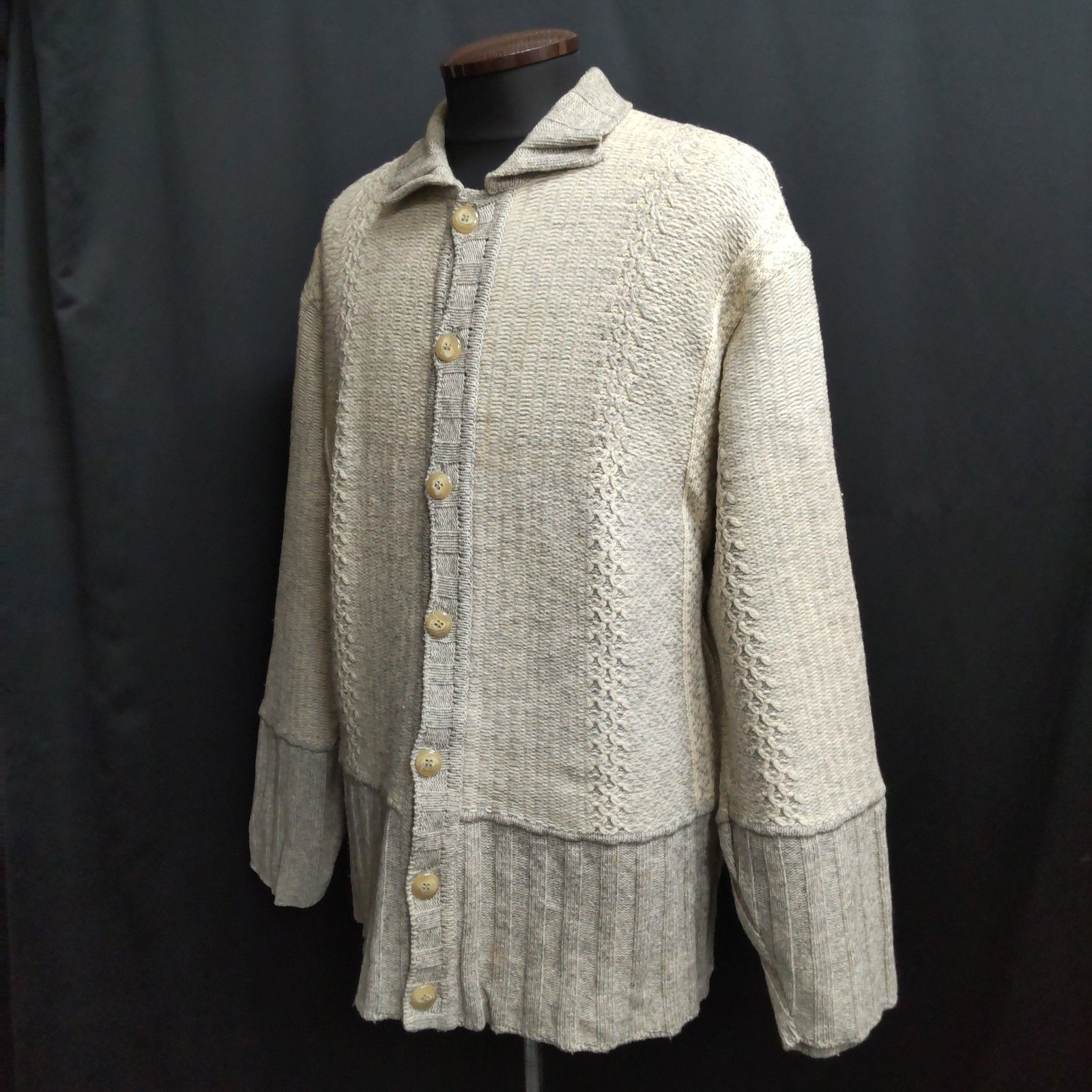 90s/Vintage/日本製☆2nd Booth/LAUTREAMONT MEN☆襟付きカーディガン 