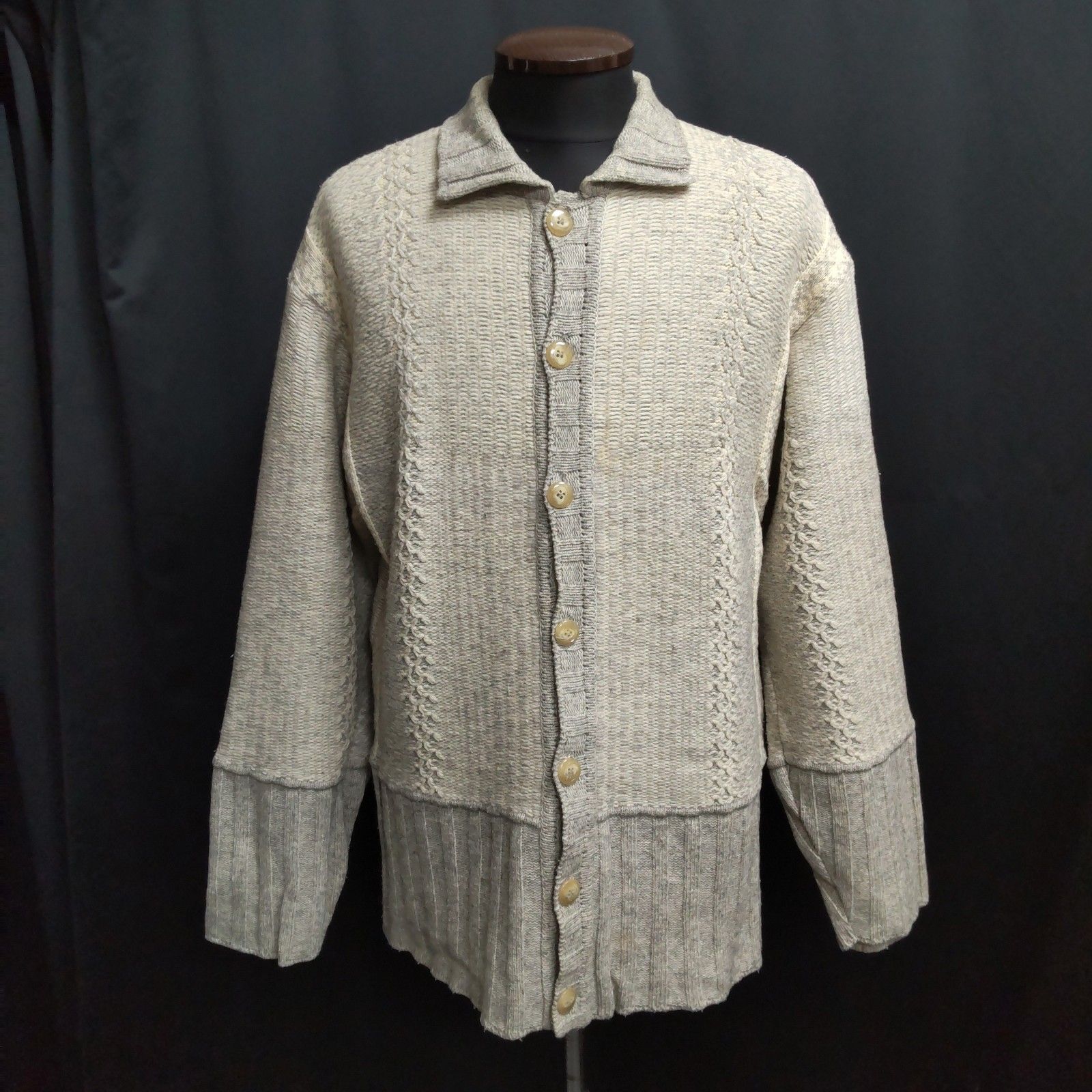 90s/Vintage/日本製☆2nd Booth/LAUTREAMONT MEN☆襟付きカーディガン 