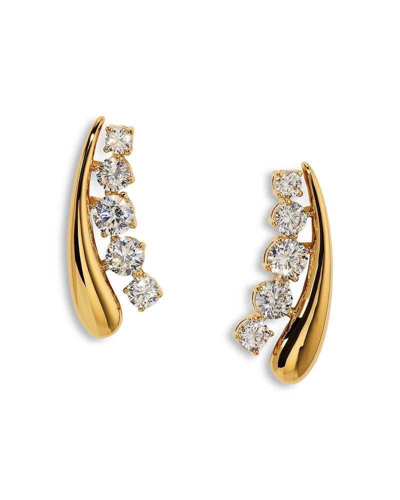 ナディール レディース アクセサリー ピアス・イヤリング Nadri Phenom Cubic Zirconia Climber Earrings Gold ゴールド