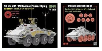 1/35 Sd.Kfz.234/1 重装甲偵察車 w/フルインテリア + RFM2077 自重変形ホイール (3Dプリンター製)