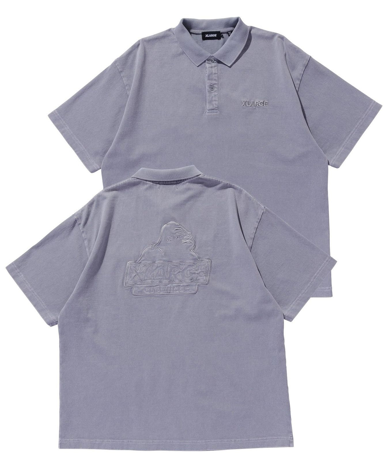 新品 ケミカルウォッシュスランテッドオージーポロシャツ CHEMICAL WASH SLANTED OG POLO SHIRT 101252013001 GREY L