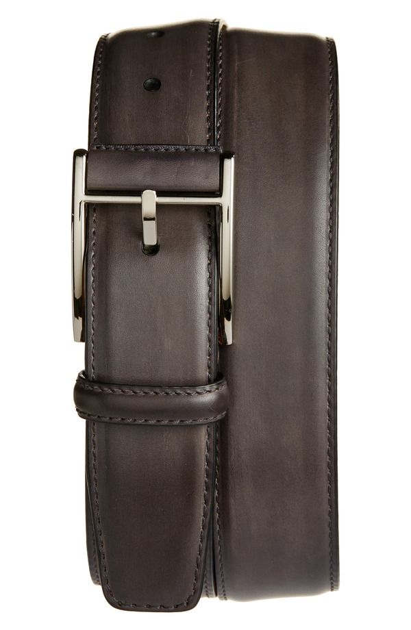 マグナーニ メンズ アクセサリー ベルト レザー Magnanni Velaz Leather Belt Grey グレー