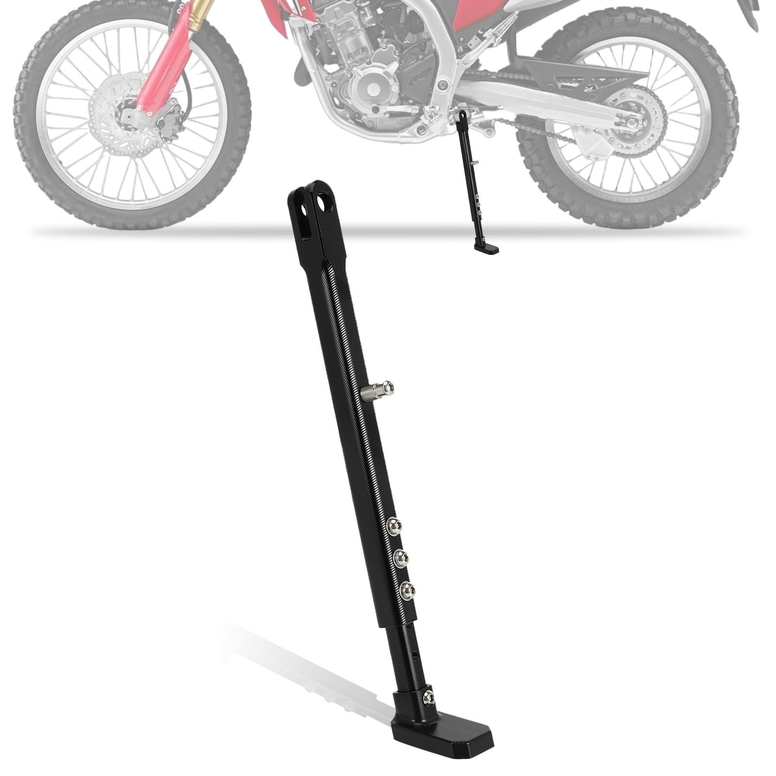 新品 JFG バイク サイドスタンド リア キックスタンド プレート ドレスアップ 調整可能 アルミ製 適用車種 CRF250L CRF300L CRF300RALLY オートバイ オフロード ‐ ブラック