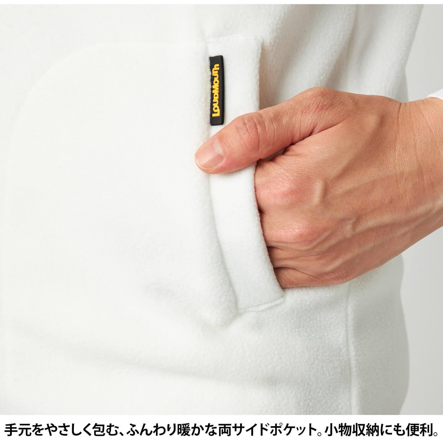 新品 LOUDMOUTH ラウドマウス ゴルフウェア 中綿入り ストレッチ 総柄 ハイネック フルジップ フリースベスト 775202