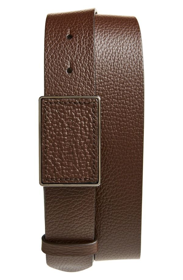 カナーリ メンズ アクセサリー ベルト レザー Canali Tumbled Calfskin Leather Belt Brown ブラウン
