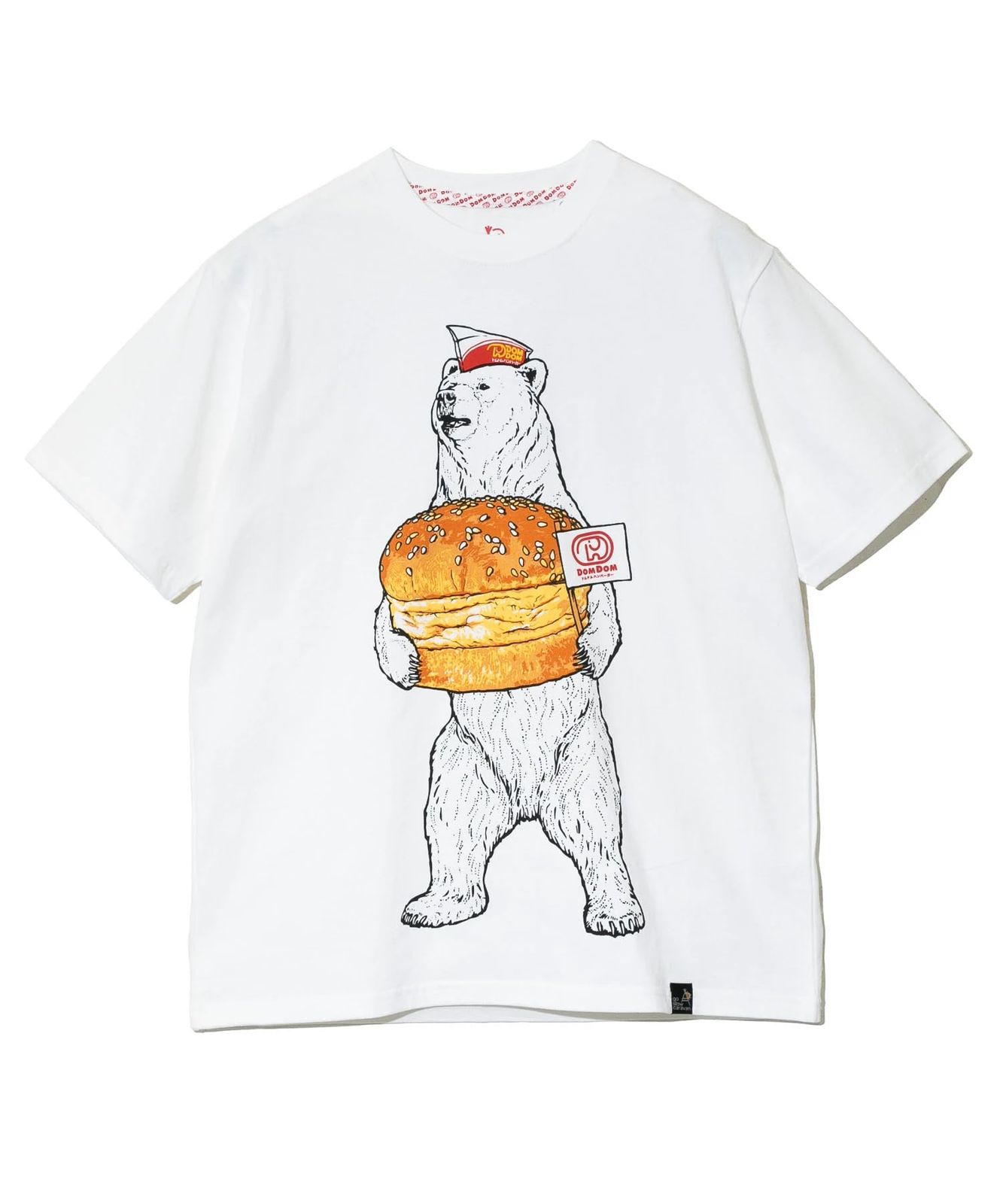 新品 [go slow caravan] 341961 DOMDOM×gsc 手作リ厚焼キタマゴバーガークマTEE ホワイト L