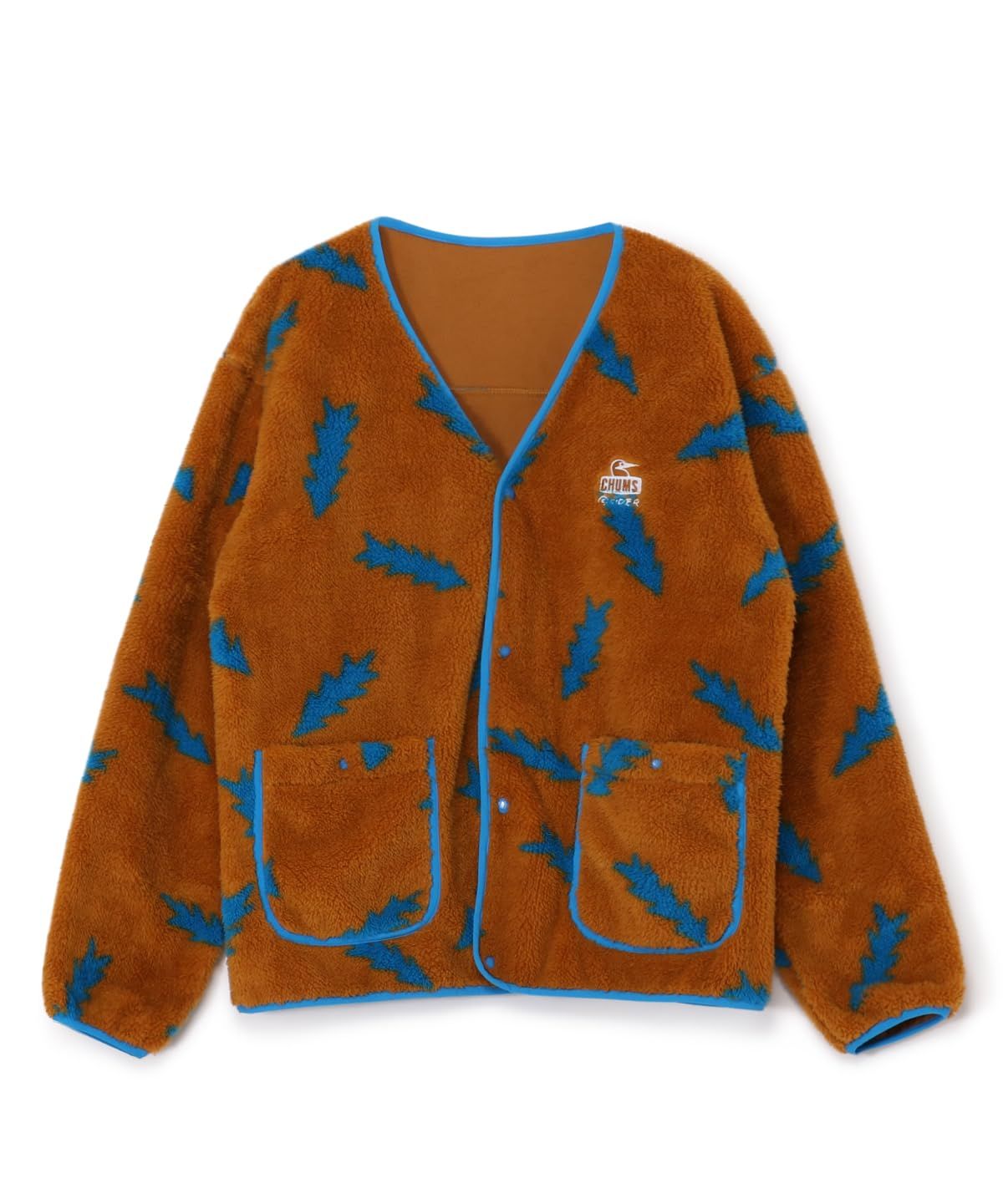 新品 [チャムス] カセキ ボンディングフリース カーディガン かせきさいだぁ Bonding Fleece Cardigan