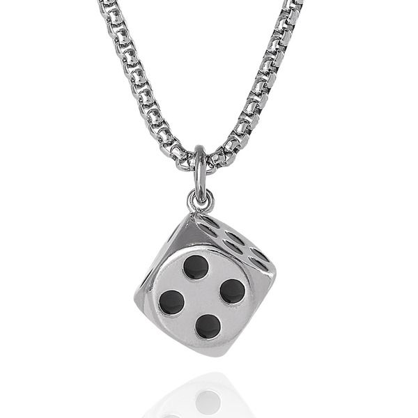 ラッキーブランド メンズ アクセサリー ネックレス・チョーカー Tシャツ レース Lucky Brand Mens Dice Pendant Necklace 22 Stainlessteel Box Chain Silver シルバー