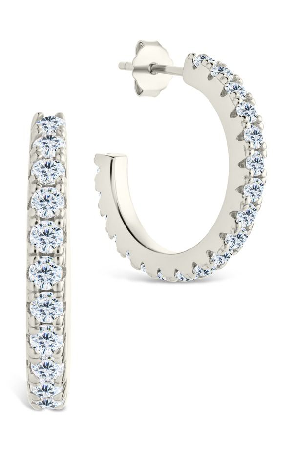 スターリングフォーエバー レディース アクセサリー ピアス・イヤリング Sterling Forever Eleri Cubic Zirconia Hoop Earringsilver シルバー