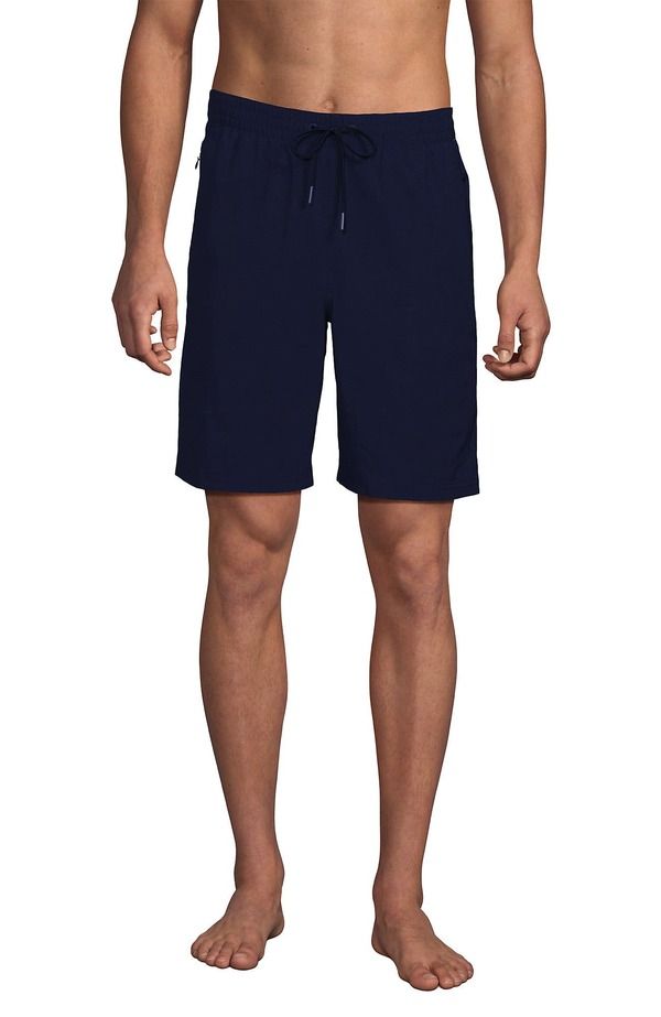 ランズエンド メンズ 水着 ハーフパンツ・ショーツ Lands End 9 Volley Hydroliner Swim Trunks Deep Sea Navy ネイビー