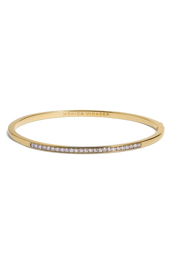 モニカヴィナダー レディース アクセサリー ブレスレット・バングル・アンクレット Monica Vinader Essentialab Grown Diamond Bangle 18K Gold Vermeil Diamond ゴールド