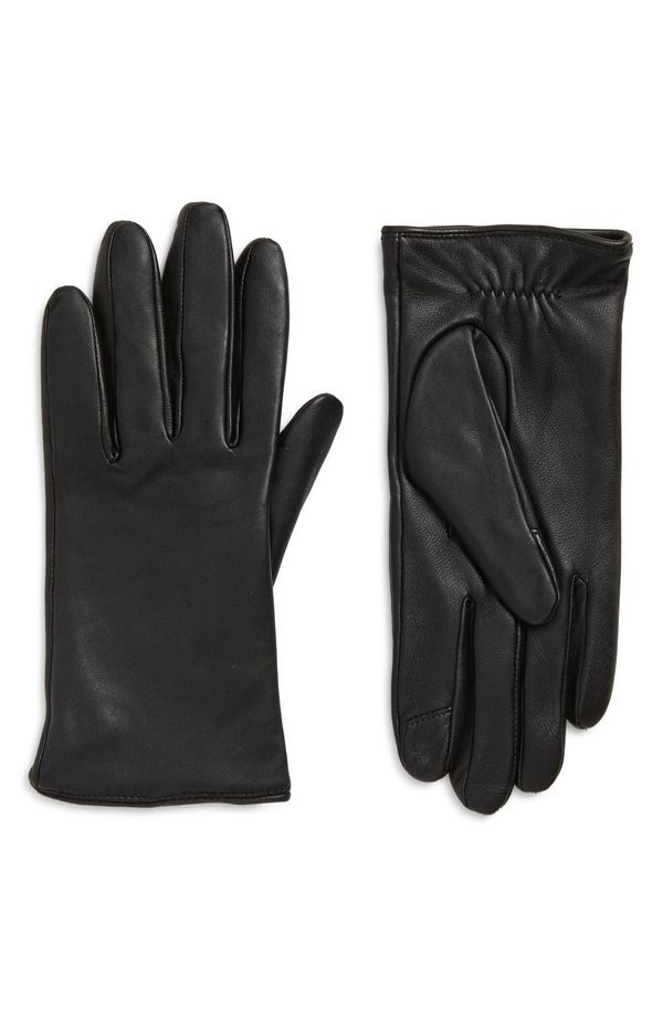 コールハーン レディース アクセサリー 手袋 レザー Cole Haan Leather Touchscreen Gloves Caviar