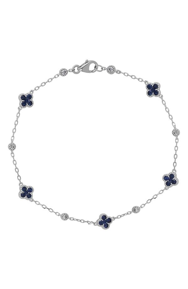 ボニー レヴィ レディース アクセサリー ブレスレット・バングル・アンクレット Bony Levy El Mar Gemstone Diamond Station Bracelet 18K White Gold Sapphire ホワイト