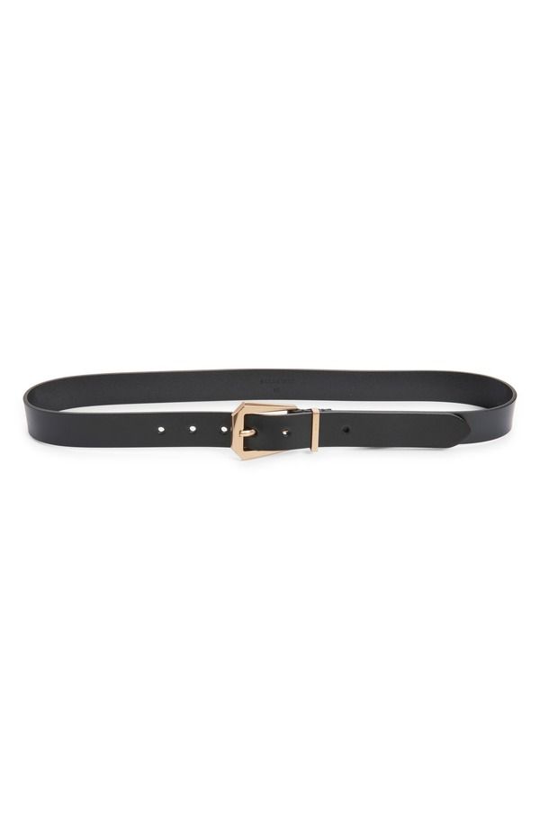オールセインツ レディース アクセサリー ベルト レザー AllSaints Western Hex Leather Belt Black Antique Brass ブラック