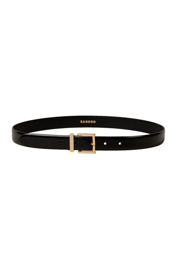 サンドロ レディース アクセサリー ベルト レザー SANDRO Smooth leather belt Black ブラック