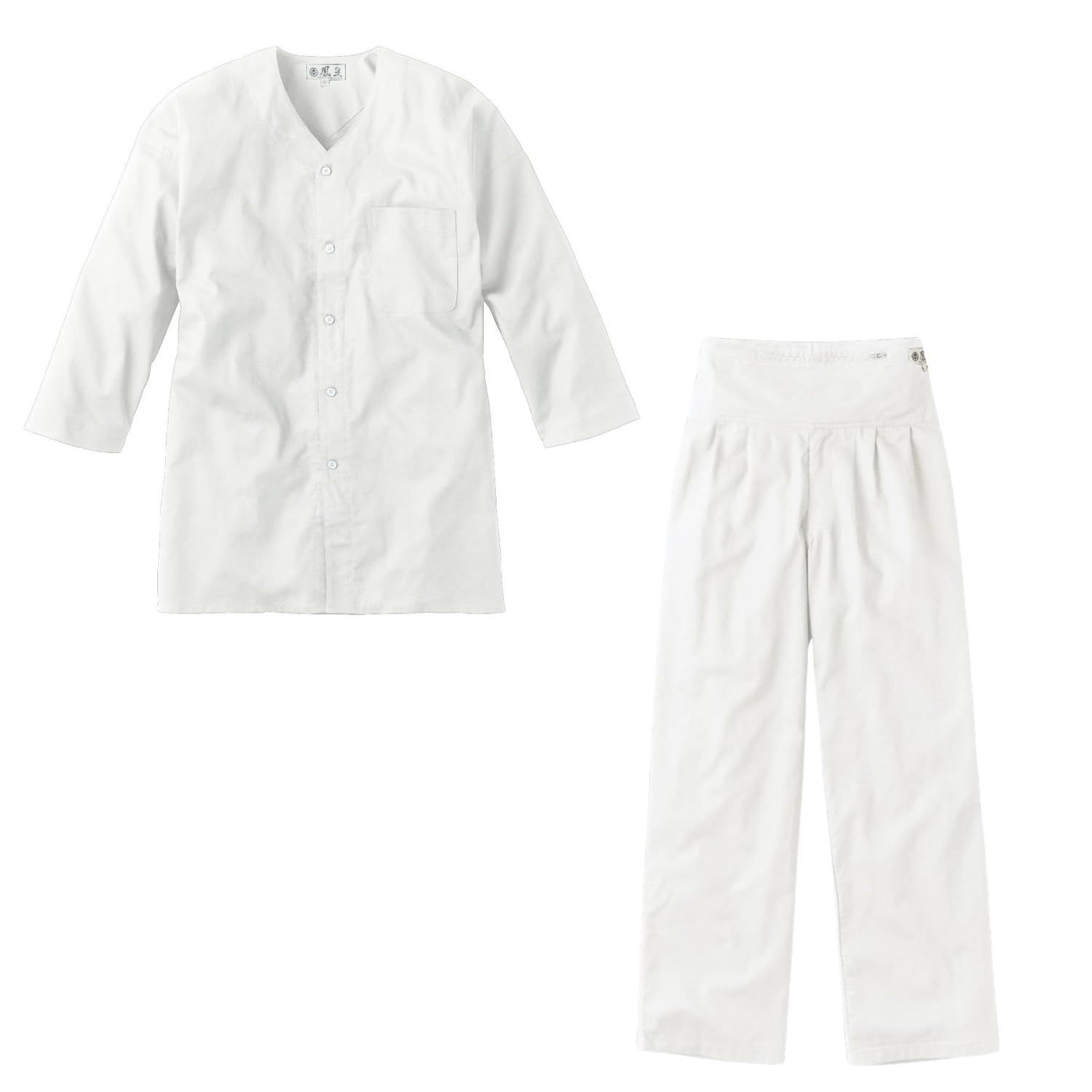 新品 [村上被服] 鳳皇 HOOH 鯉口シャツ＋ズボン 上下セット 3300＋3440 【 夏 祭り 衣装 鯉口 作業着 作業服 職人】 (JP アルファベット M 17:ホワイト)