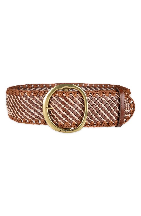サムエデルマン レディース アクセサリー ベルト レザー Sam Edelman Woven Leather Belt Brown ブラウン