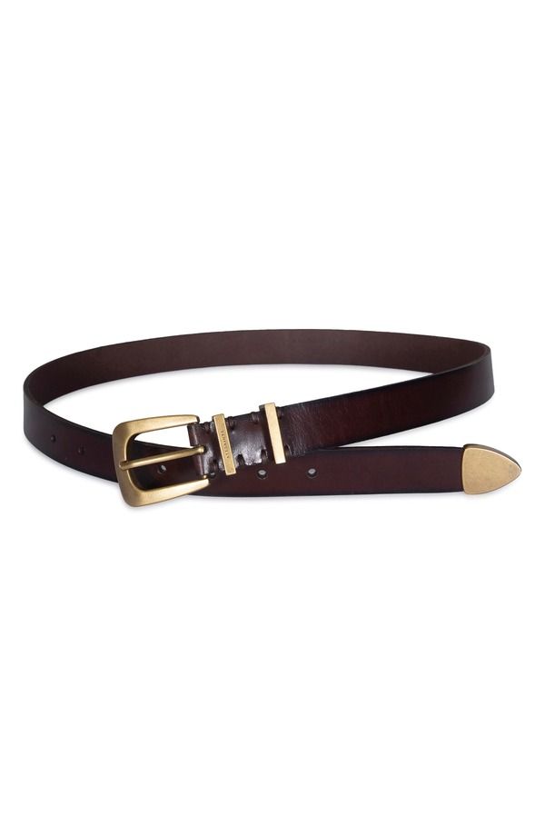 オールセインツ レディース アクセサリー ベルト レザー AllSaints Calfskin Leather Belt Brown ブラウン