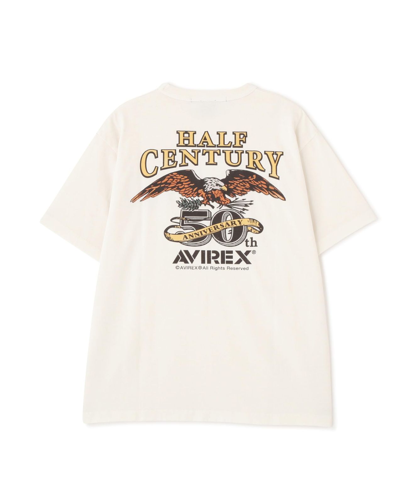 新品 [Avirex] [アヴィレックス] HALF-CENTURY ANNIVERSARY T-SHIRT 50周年 半袖 Tシャツ メンズ XL 033 オフホワイト 783-5234001