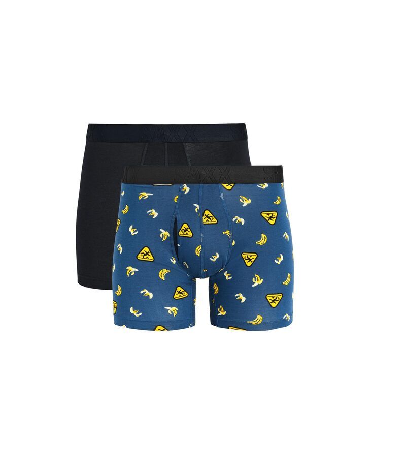 サックスアンダーウェアー メンズ ボクサーパンツ コットン SAXX UNDERWEAR Droptemp Cooling Cotton Boxer Briefly 2Pack Safety FirstBlack ブラック