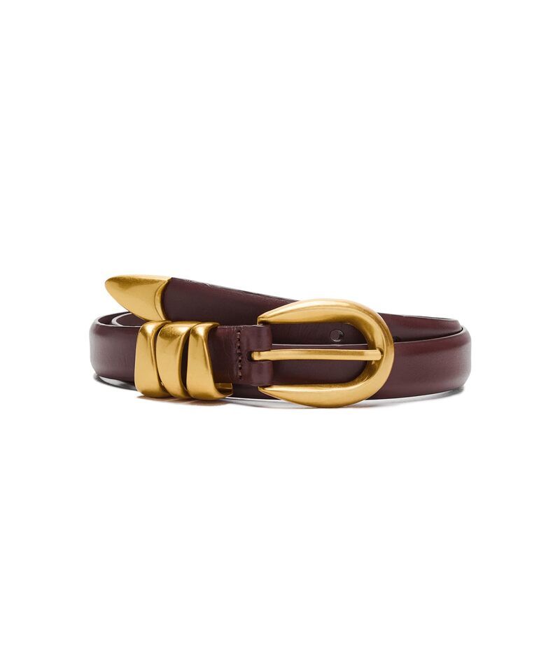 メイドウェル レディース アクセサリー ベルト Madewell Triple Metal Keeper Belt Soft Mahogany