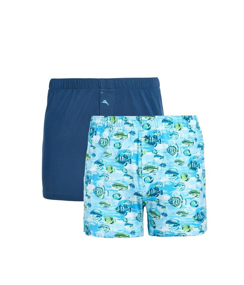 トッミーバハマ メンズ アンダーウェア ボクサーパンツ ニット Tommy Bahama 2Packnit Boxers Blue Fish ブルー