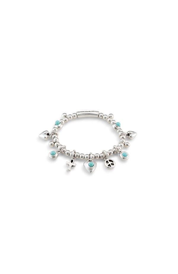 ウノデ 50 レディース アクセサリー ブレスレット・バングル・アンクレット UNODE50 Turquoise Charm Bracelet Silver シルバー