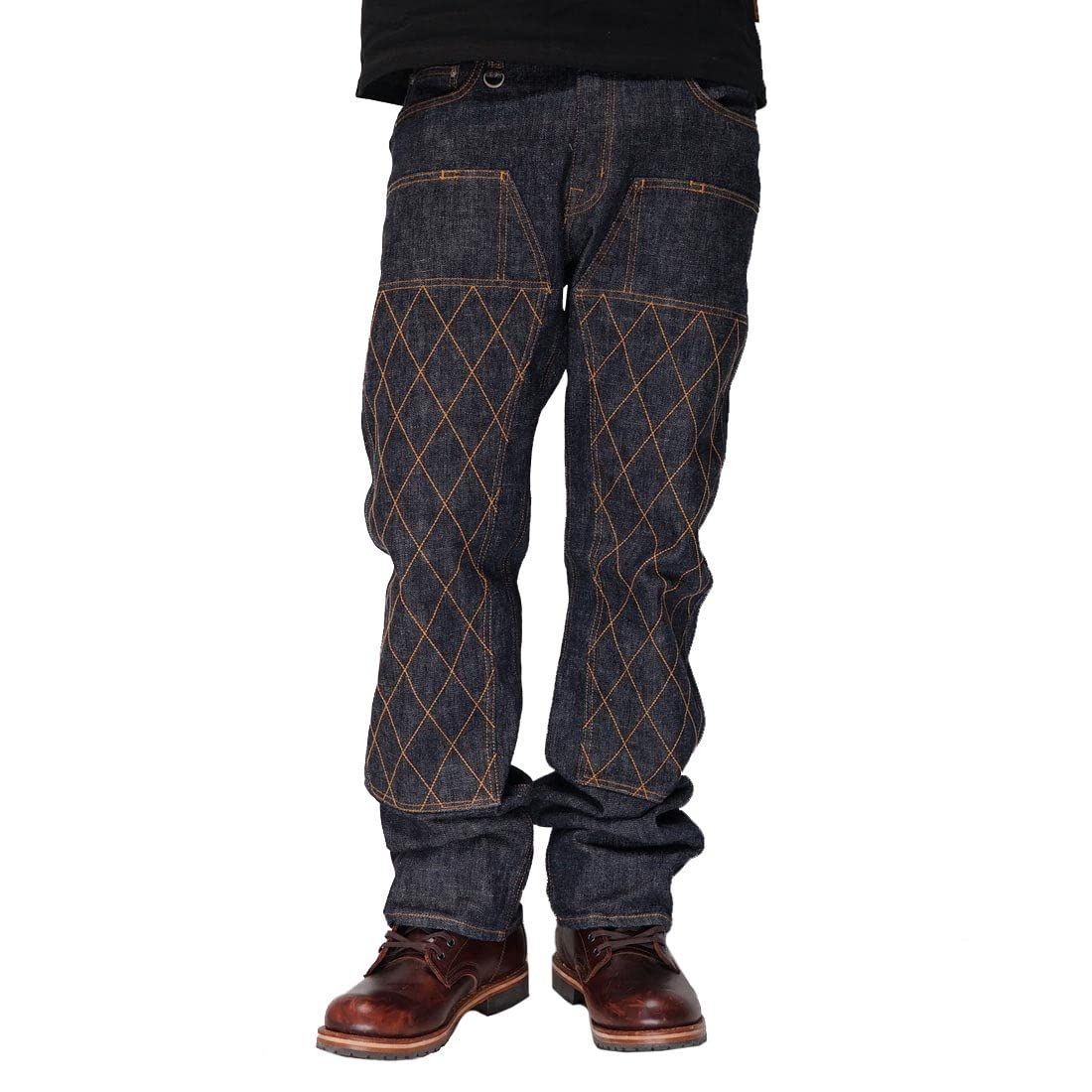 新品 児島ジーンズ KOJIMA GENES 13oz ダイヤステッチ ダブルニーストレート ストレッチパンツ ジーンズ デニム 日本製 メンズ ワンウォッシュ RNB-107 インディゴ-33