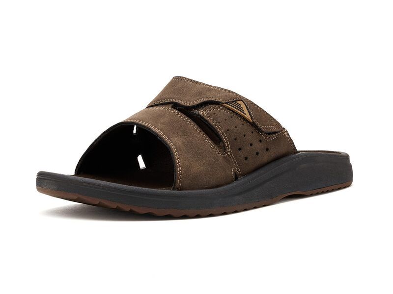 クラークス メンズ シューズ サンダル Clarks Breeze Slide Dark Brown Synthetic ブラウン