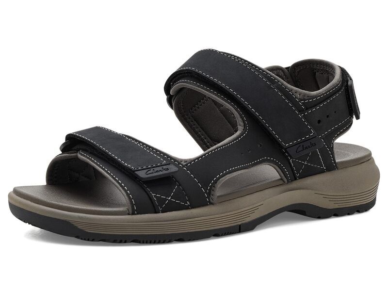 クラークス メンズ シューズ サンダル Clarks Guideview Trek Black Leather ブラック