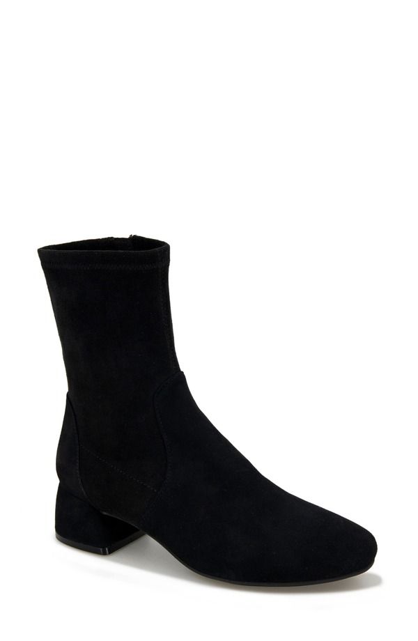 ジェントルソウルズ レディース シューズ ブーツ・レインブーツ Gentle Souls Emily Zip Bootie Black Suede ブラック