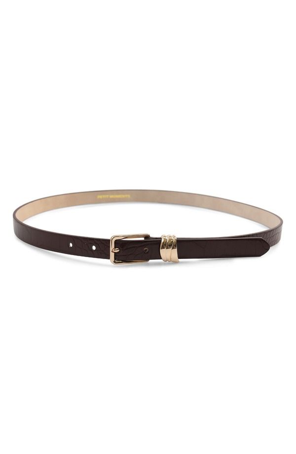 プティ モーメンツ レディース アクセサリー ベルト Petit Momentsleek Belt Brown Croc Gold ブラウン