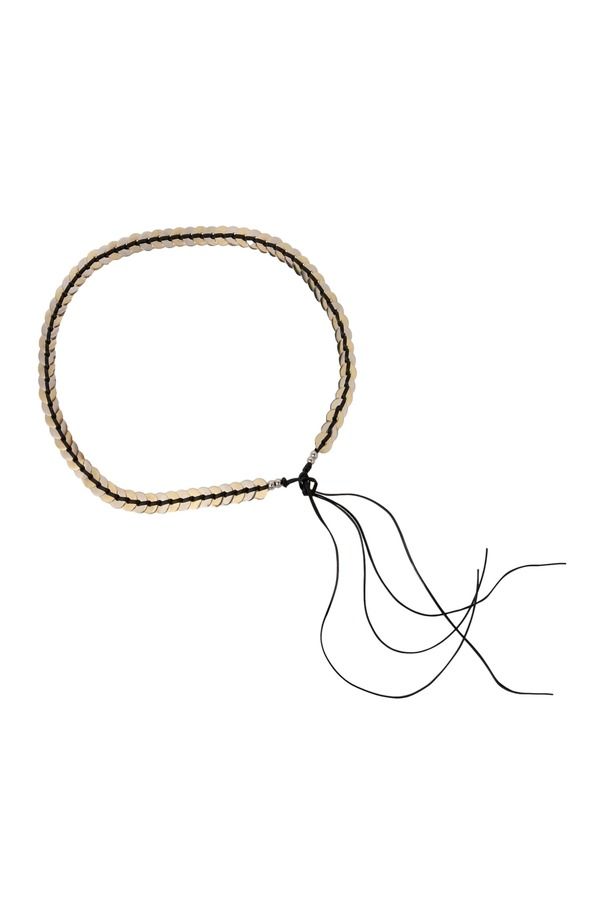 サンドロ レディース アクセサリー ベルト レザー SANDRO Jewellery belt with leather tie Silver シルバー