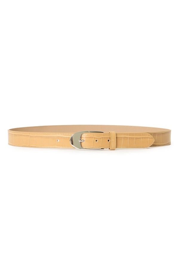 ビーロウザベルト レディース アクセサリー レザー BLow the Belt Joshua Croc Embossed Leather Belt Light Camel Silver キャメル