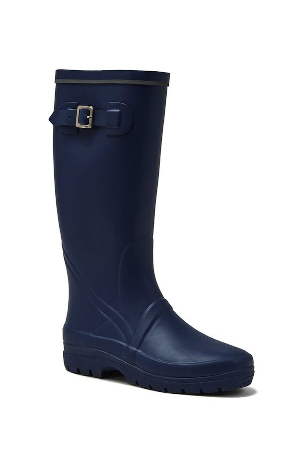 ランズエンド レディース シューズ ブーツ・レインブーツ トール Lands End Squall Buckle Tall Rain Boots Deep Sea Navy ネイビー