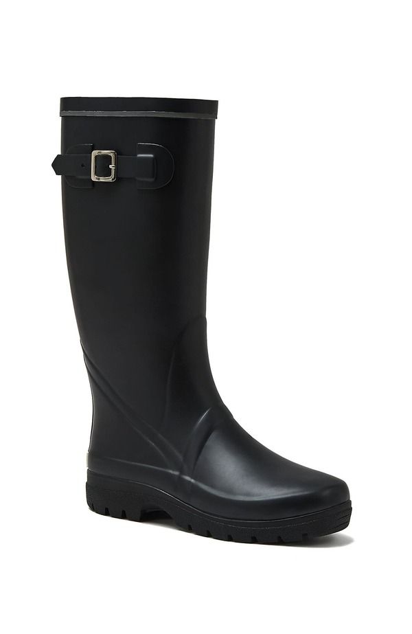 ランズエンド レディース シューズ ブーツ・レインブーツ トール Lands End Squall Buckle Tall Rain Boots Black ブラック