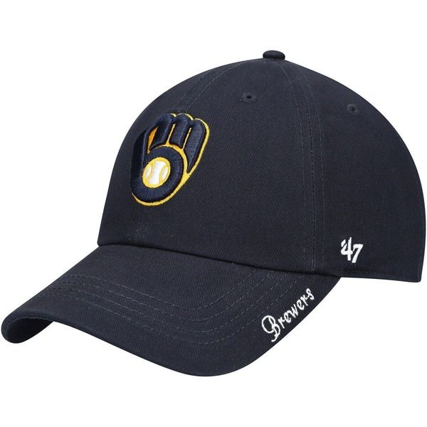 フォーティーセブン レディース アクセサリー 帽子 Womens 47 Navy Milwaukee Brewers Teamiata Clean Up Adjustable Hat Navy ネイビー