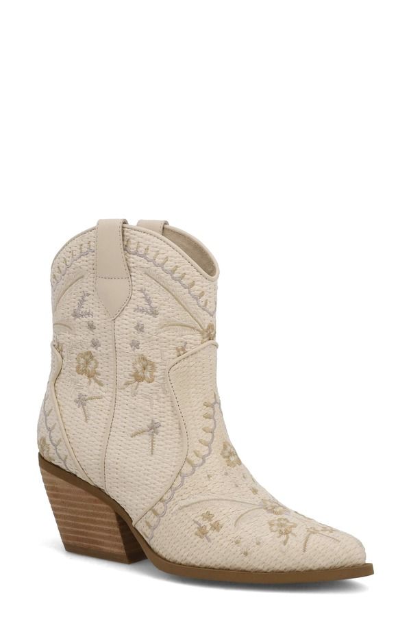 ミアリミテッドエディション レディース シューズ ブーツ・レインブーツ 刺繍 MIA Limitedition Dalena Embroidered Western Boot Bone Raffi