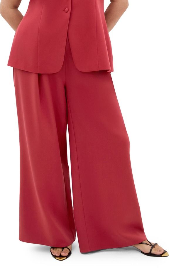 シティーシック レディース ボトムス レギンス ワイドレッグ パンツ City Chic Tori Pleat Wide Leg Pantsienna